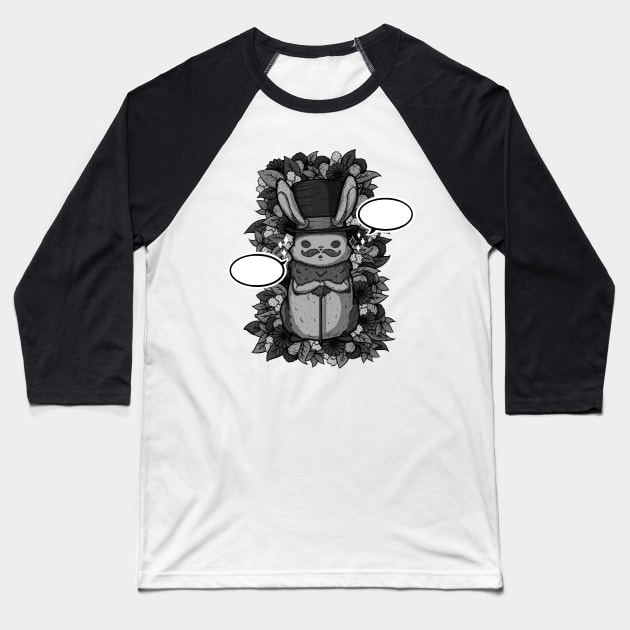 Top Hat Bunny Baseball T-Shirt by zarya_kiqo